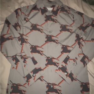 Burberry Kids Gray and Red button down